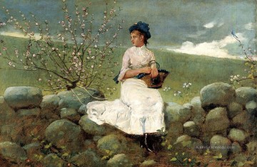  realismus - Pfirsich Blüten Realismus Maler Winslow Homer